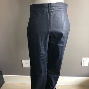 Tory Burch calfskin navy leather pants/leggings